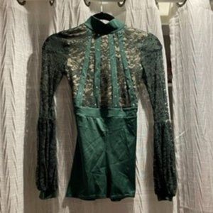 Kelle Large Child Green Jazz Dance Unitard